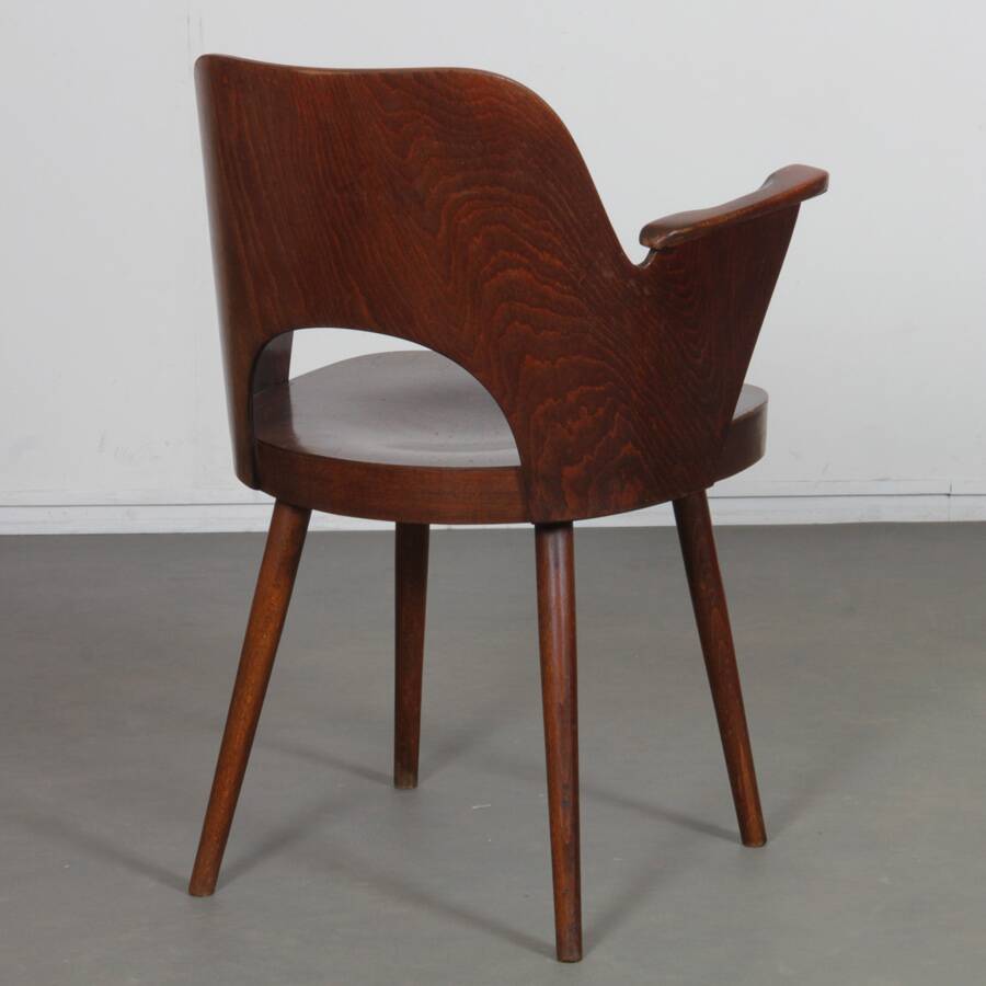 Wooden armchair by Lubomir Hofmann for Ton, 1960