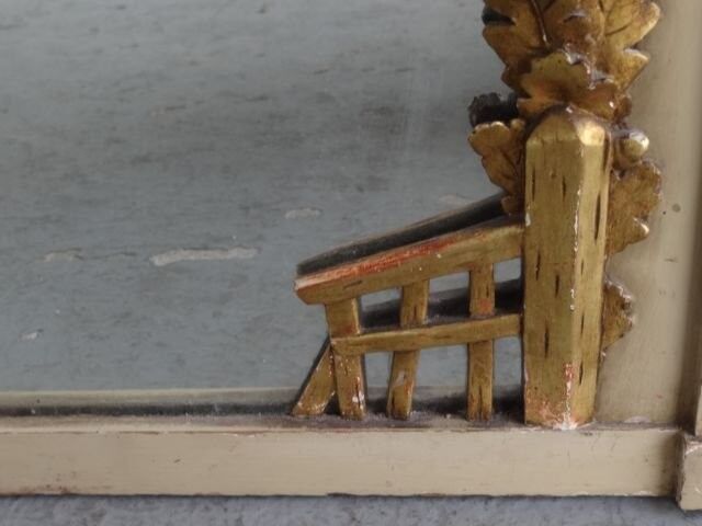 mirror carved wood painted gold st Louis XVI 116x153cm