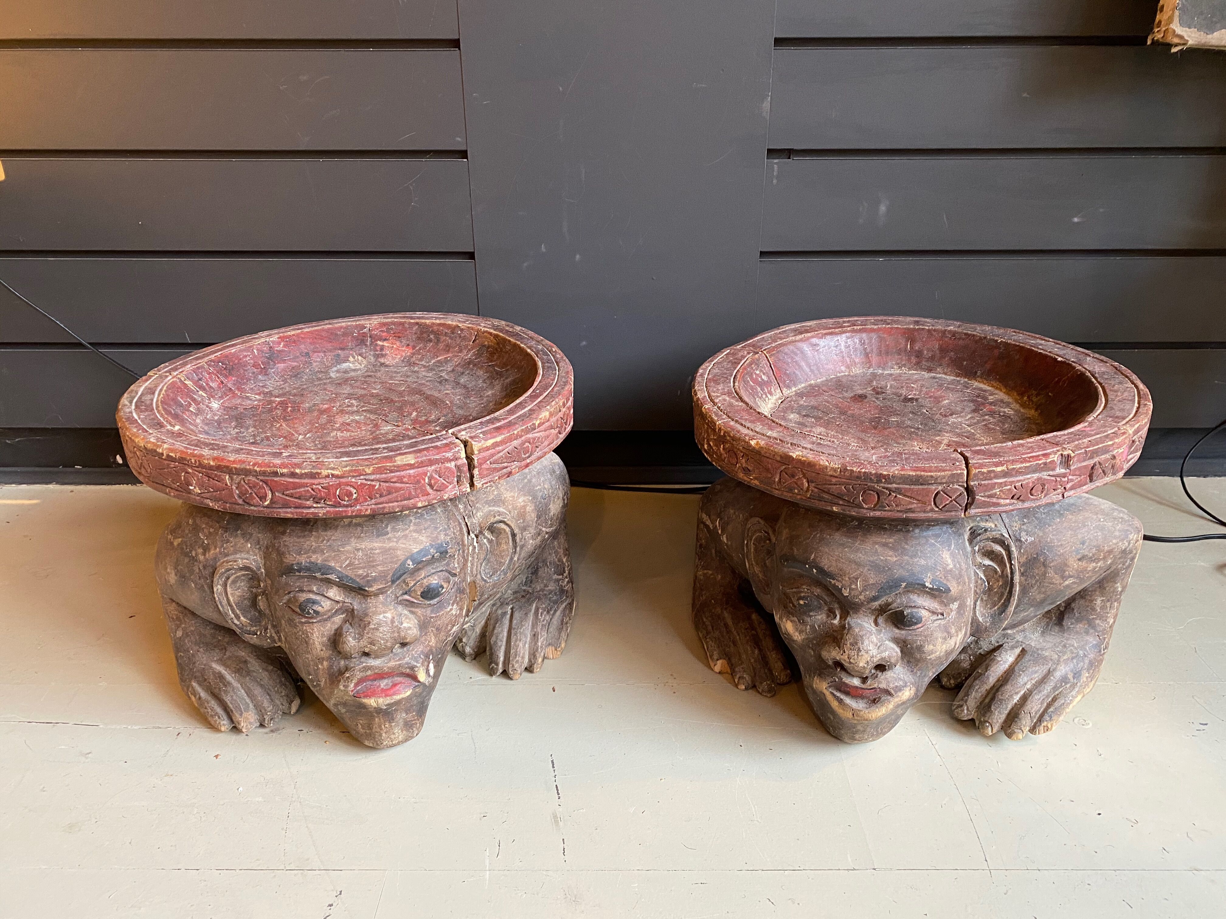Pair of African stools