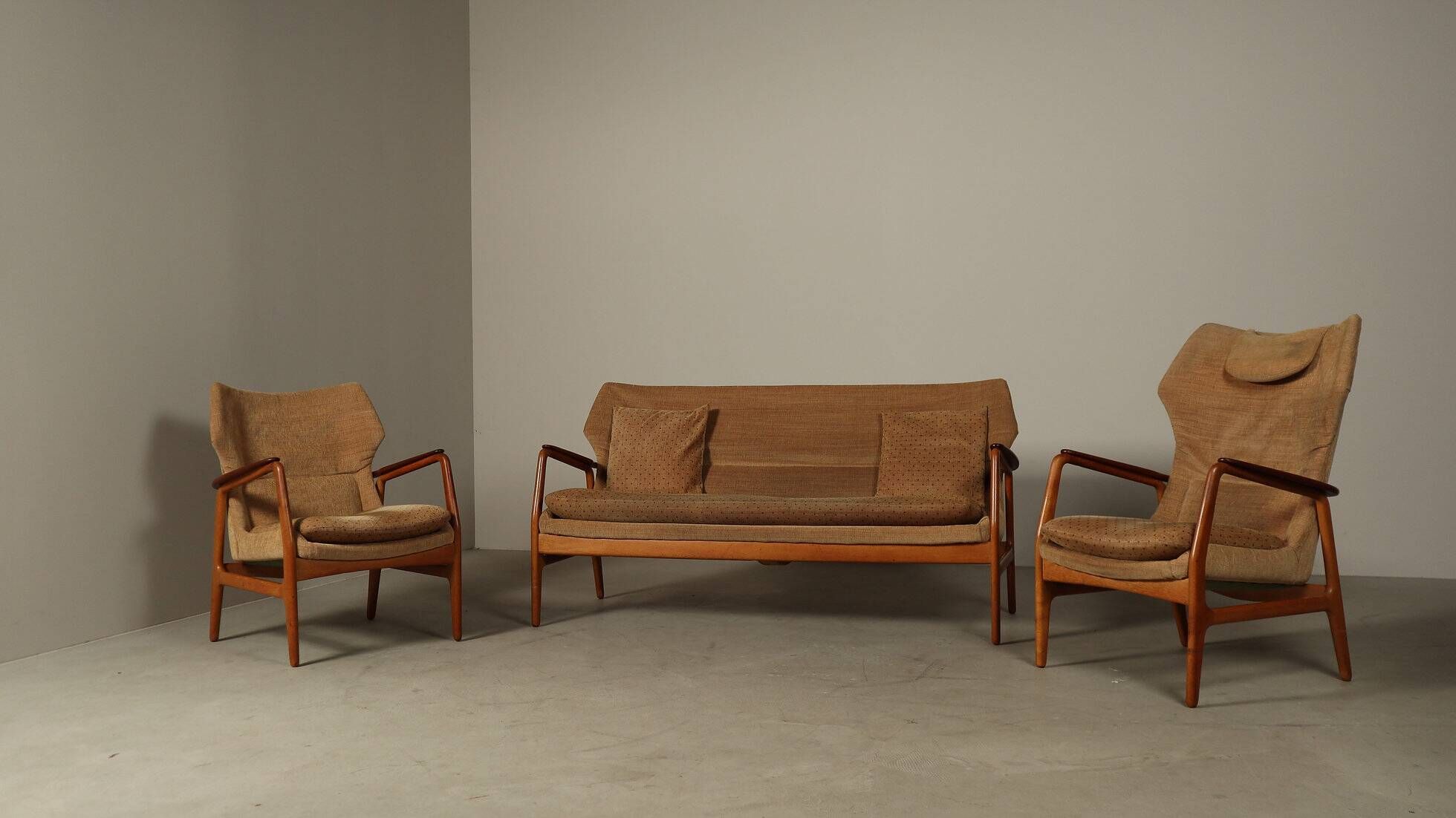 Arnold Madsen & Henry Schubell three-piece lounge set for Bovenkamp, 1960s