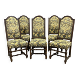 Set of 6 louis xiii beech chairs from the 1950s