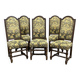 Suite de 6 chaises louis xiii en hêtre des années 1950