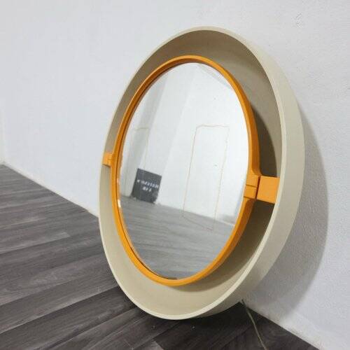 Space Age Plastic Mirror in the style of Specchio Allibert, 1970s