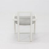 Posy Modern Side Chair in White Lacquered Wood 1980s