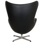 Fauteuil Egg en cuir noir d'Arne Jacobsen pour Fritz Hansen