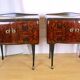 Pair of bedside tables, rosewood and burl walnut, Italy 1950