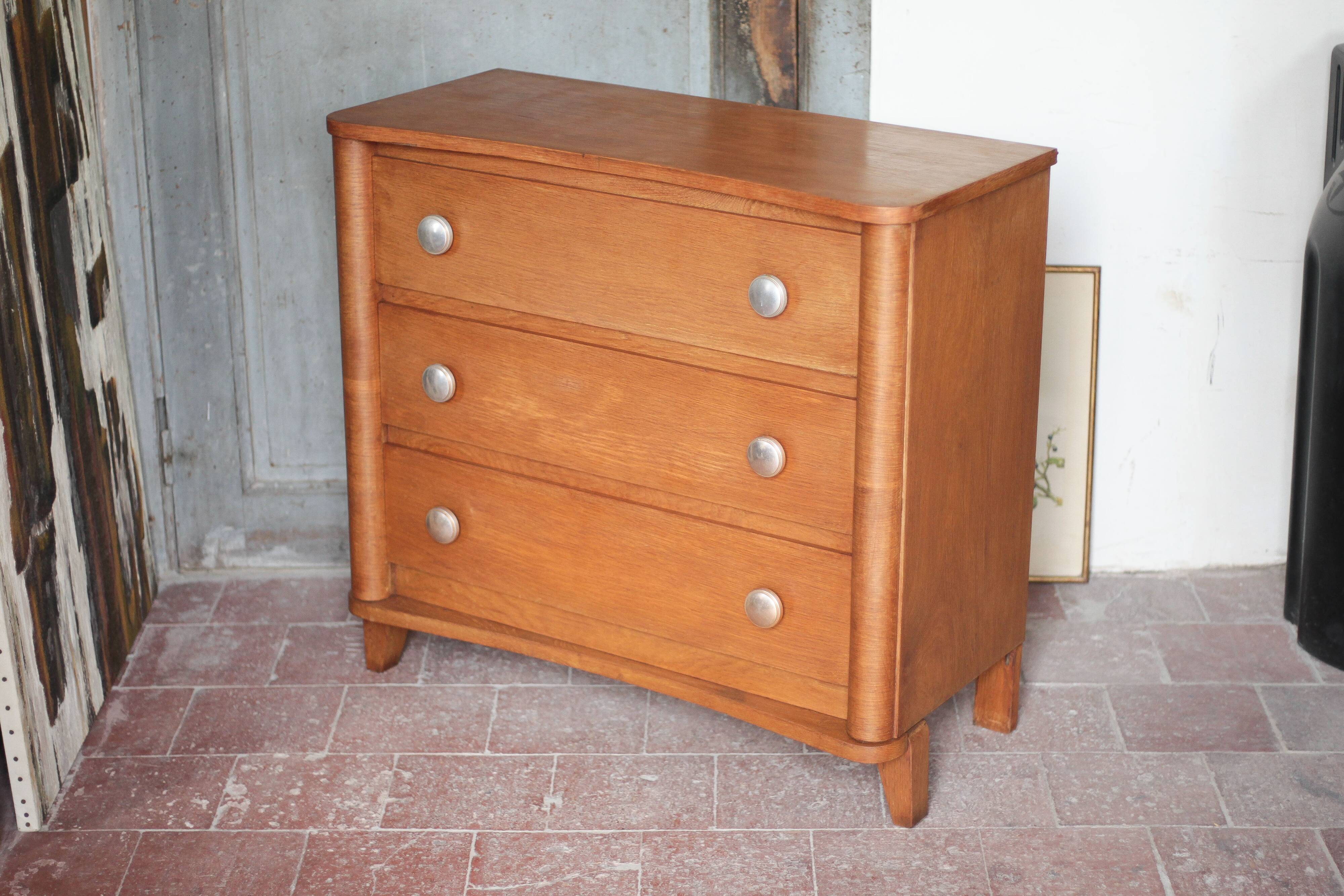 Wooden commode with 3 drawers, storage unit, antique, Art Deco