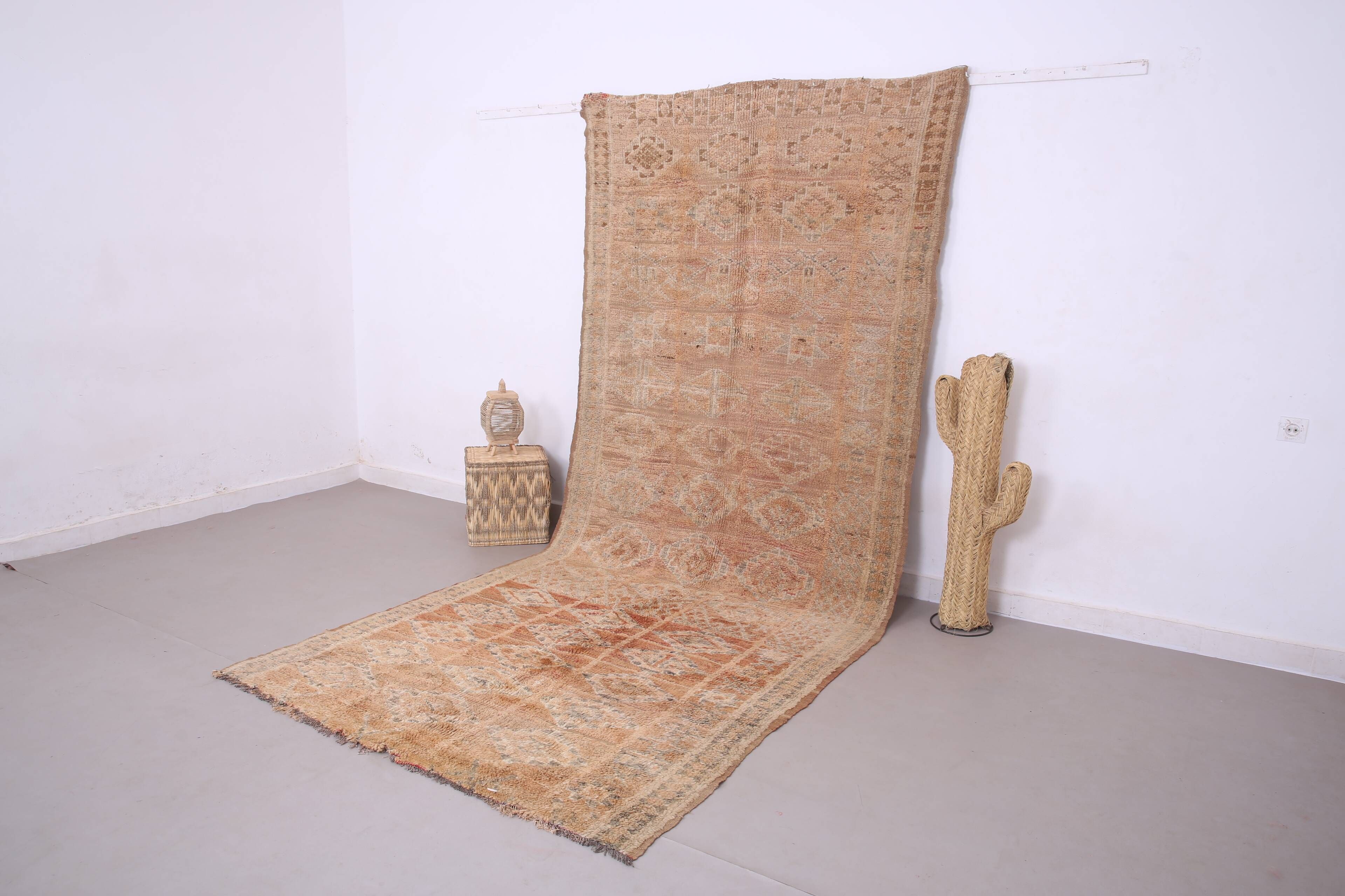 Peach Vintage Moroccan Rug 164 x 376 cm - Berber Wool Rug - Handmade Rug