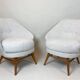 Mid-Century Modern Pair of Armchairs, Austro-Hungarian, 1960s - New Upholstery