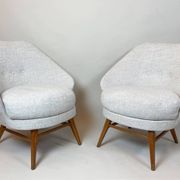 Mid-Century Modern Pair of Armchairs, Austro-Hungarian, 1960s - New Upholstery