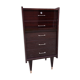 Vintage rag chest of drawers in varnished mahogany