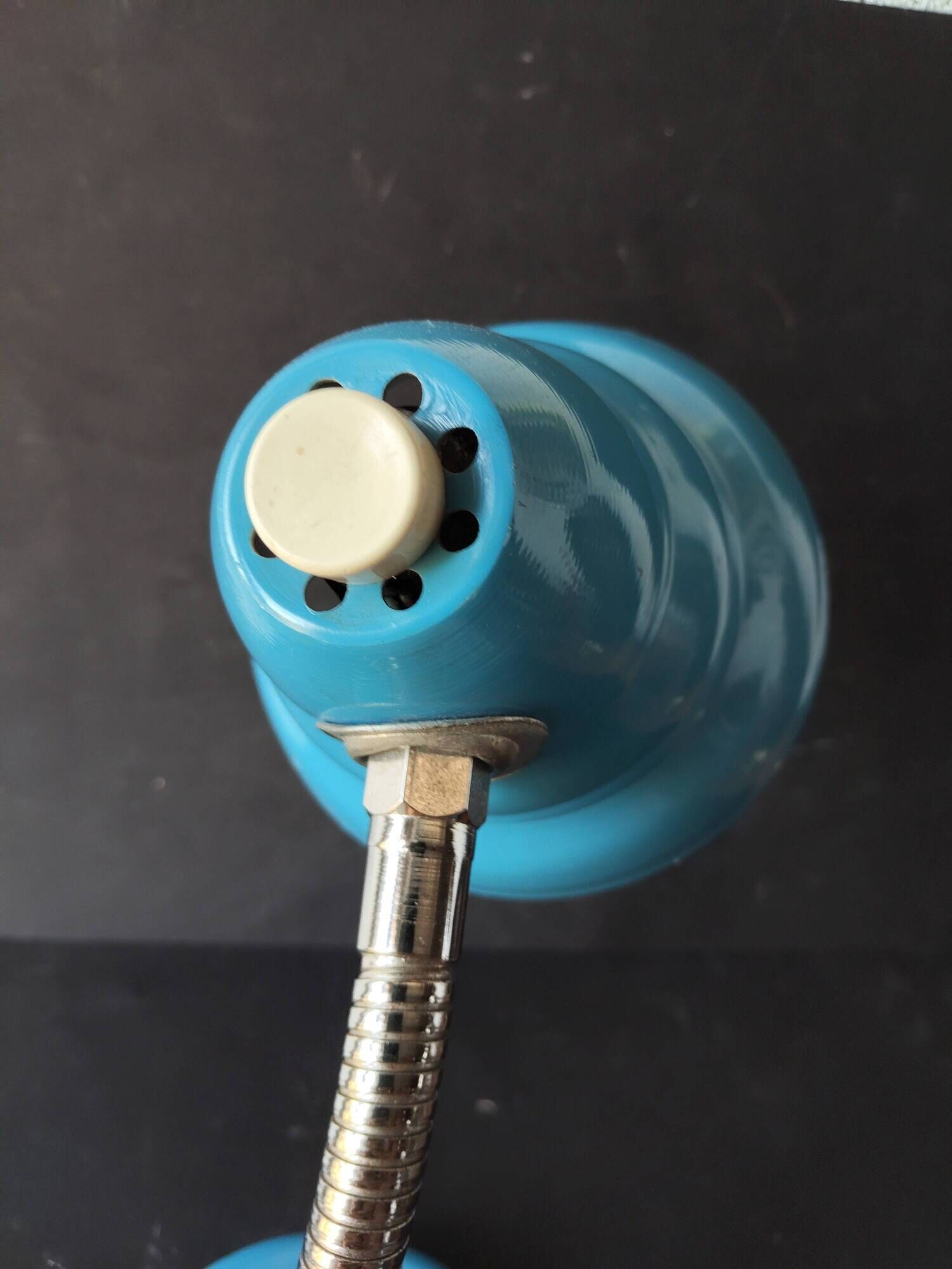 Vintage French desk lamp in blue lacquered metal – 1970s