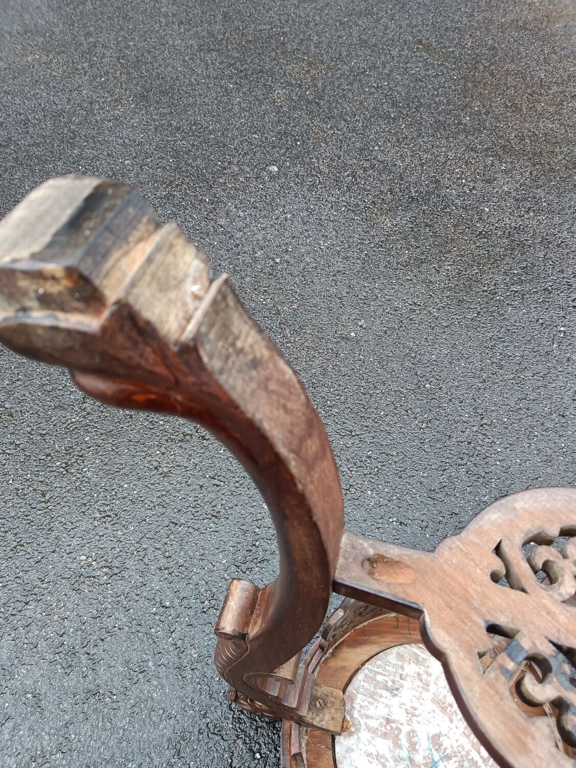Sellette ancienne table d'appoint plateau marbre