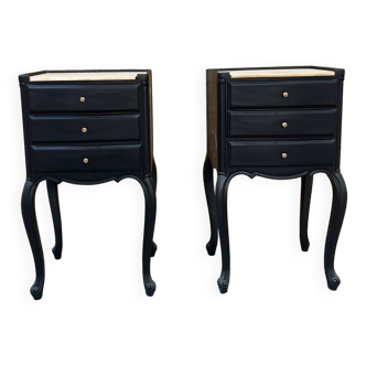 Pair of vintage industrial revamped bedside tables