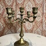 Five-branch chandelier in gilded bronze