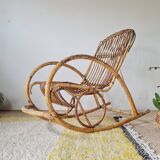 Antique rattan rocking chair