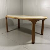 Vivai del Sud rattan & travertine dining table Italy 1960’s