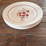 Flat porcelain plates Badonviller model Francine