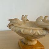 Vintage alabaster bird bath trinket dish