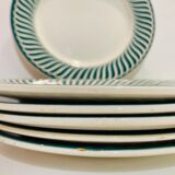 X6 green plates Jaquot digoin sarreguemines -vintage-retro-cuisine