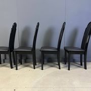 Postmodern lacquered wood Italian dining chairs, 1980s