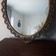 Old oval mirror 41x29 baroque style brass frame