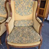 Louis XVI bergère armchairs, late 19th - early 20th century