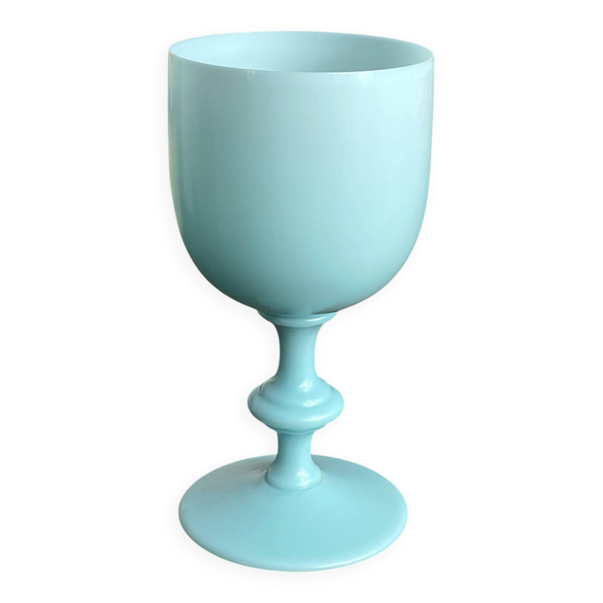 Blue opaline glass goblet from Portieux