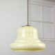 Suspension mid-century en laiton jaune et verre, italie