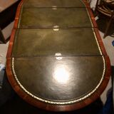 English tripod table in elm magnifying glass
