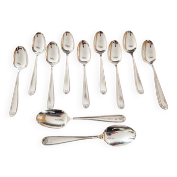 Christofle - Set of 11 Marot pattern silver-plated table spoons