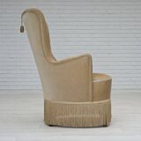 1960s, Danish armchair in green/brown furniture velour, original condition.