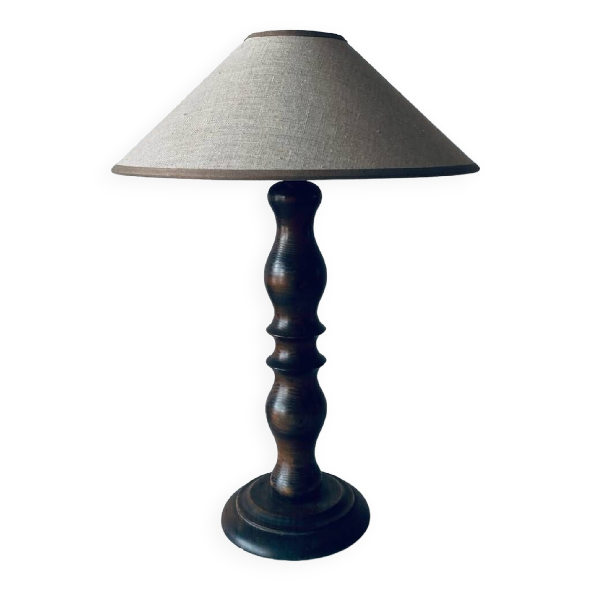 Turned wooden chalet lamp