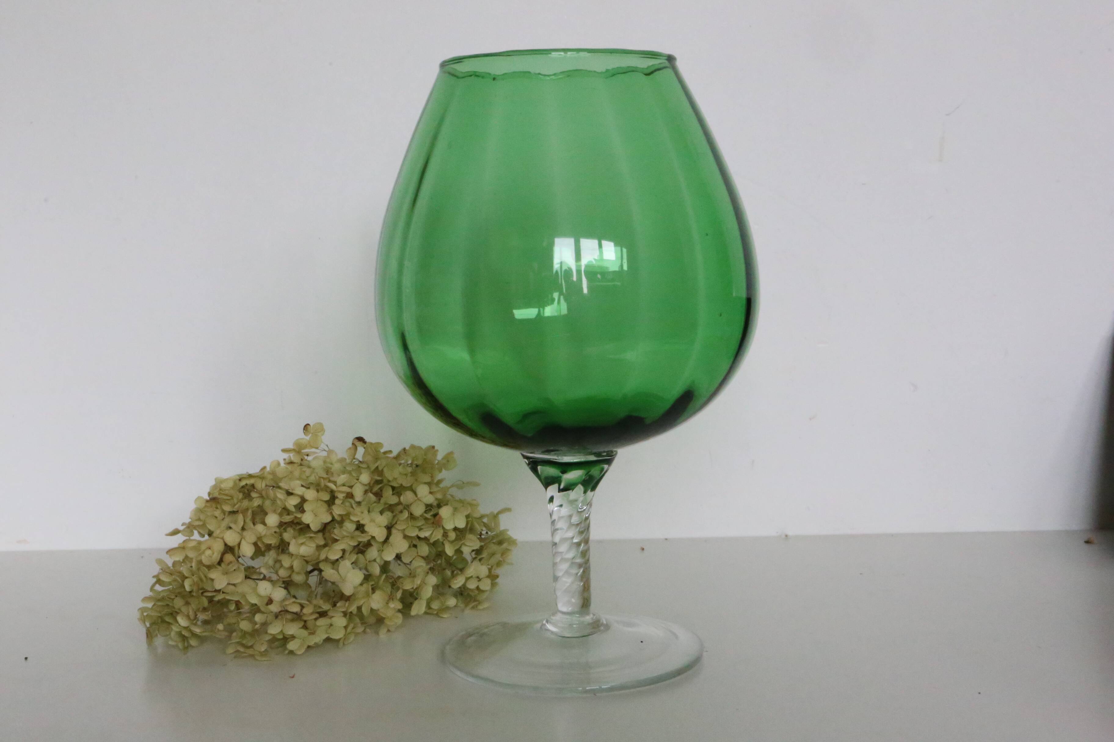 Vase en verre Empoli, vintage