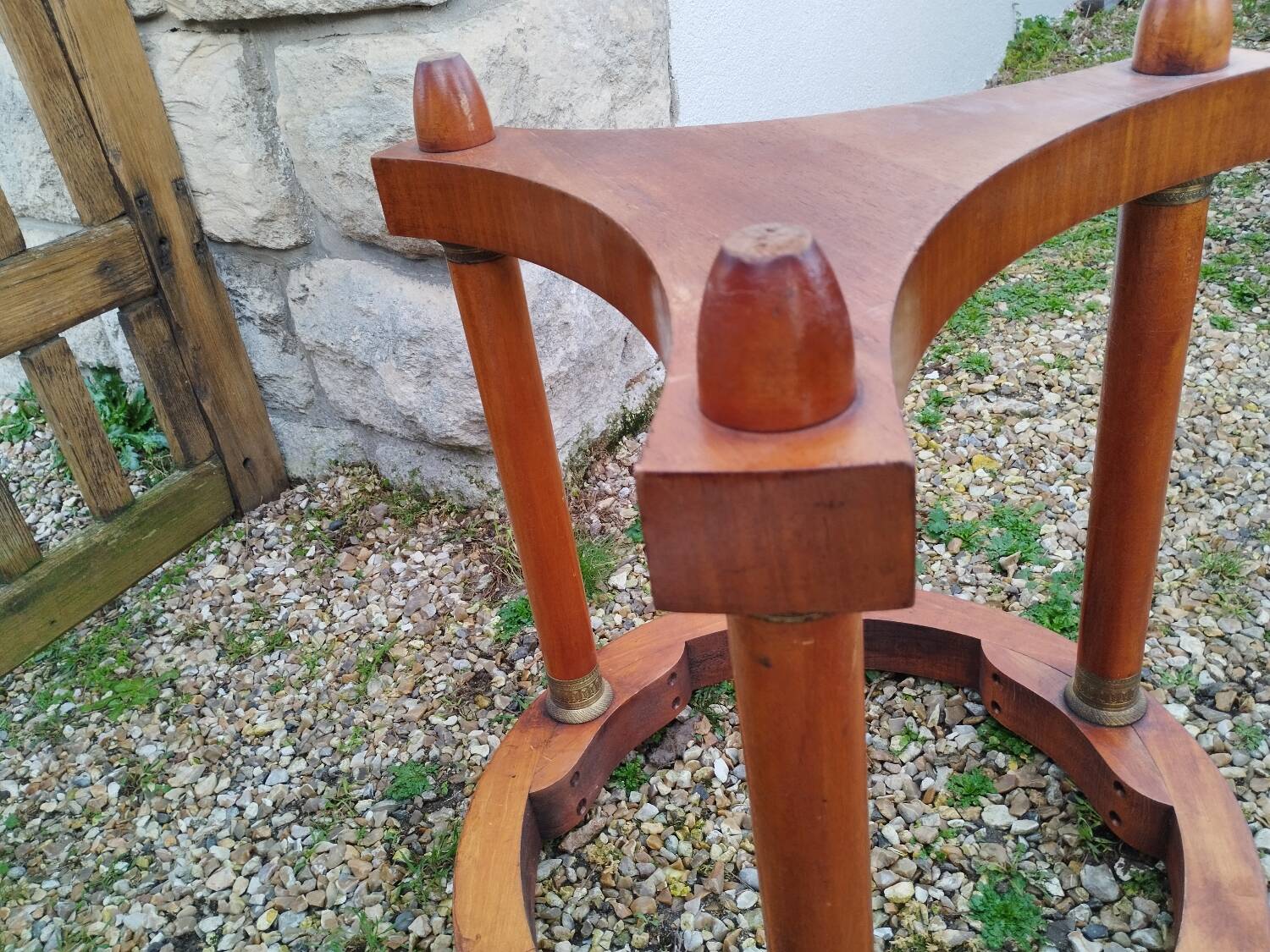 Empire style pedestal table with marble top