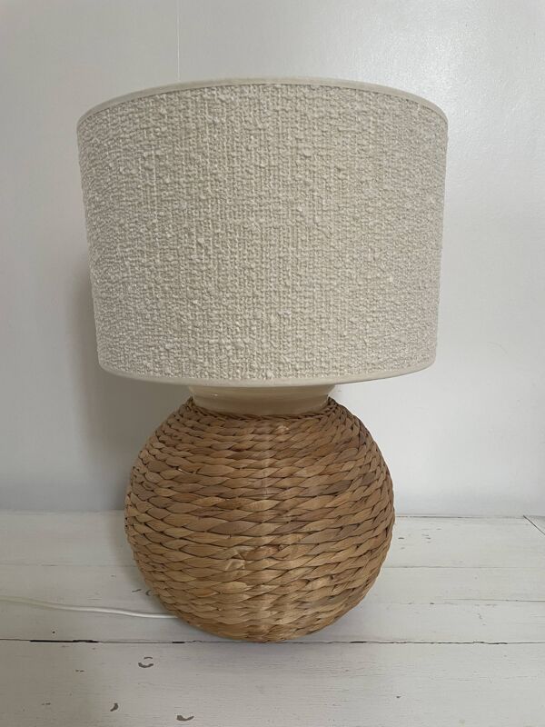 Lampe a poser osier tresse