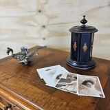 Antique walnut sewing table (19th century) Biedermeier side table