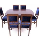 Table et chaises Art nouveau des années 1930. Après rénovation.