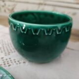 Coffee or tea set 14 pieces in emerald green earthenware José Pobert