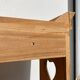 Wall shelf in raw wood with drawers and openwork hearts