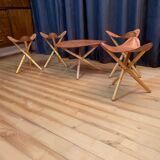 Safari set, four stools and a table 1970s