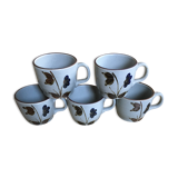 Lot de 5 tasses en grès