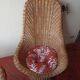 Rattan garden furniture set consisting of 3 armchairs and matching table