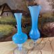 Duo de vases opaline bleue