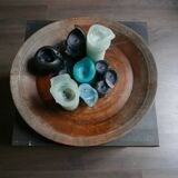 Old round wooden tray