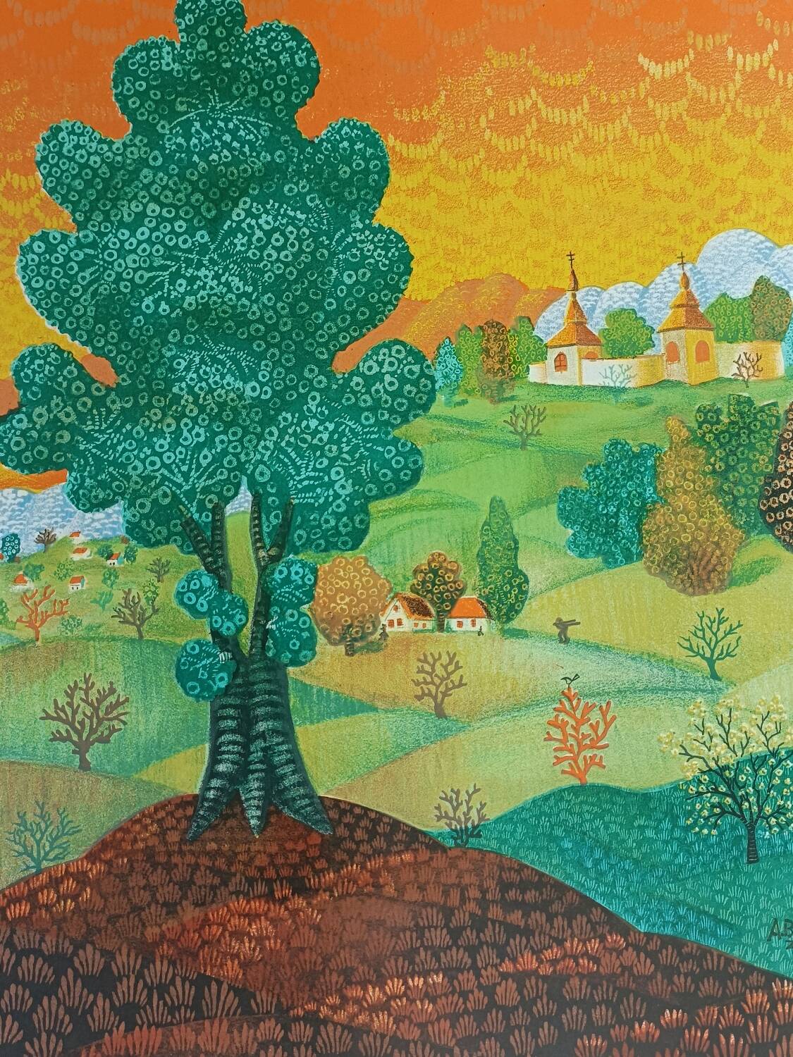 Affiche originale exposition Naïfs Yougoslavie Bahuneck