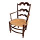Nanny chair in dark wood and straw