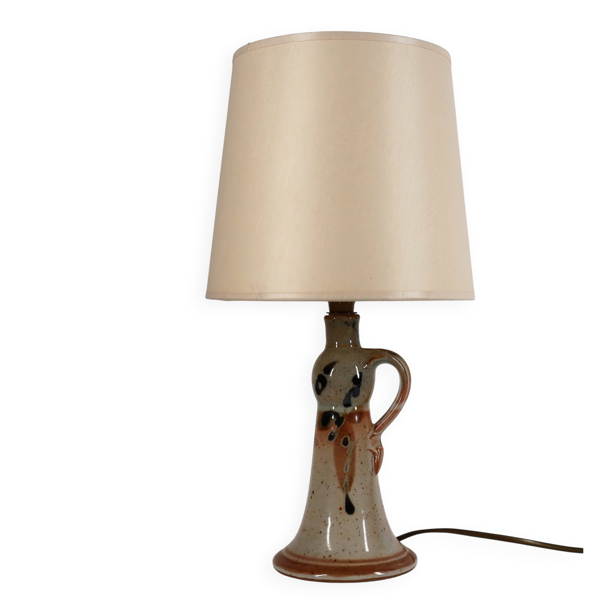 Handcrafted sandstone lamp signed Blanot, circa 1970