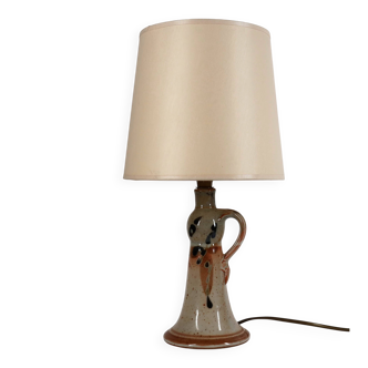Handcrafted sandstone lamp signed Blanot, circa 1970
