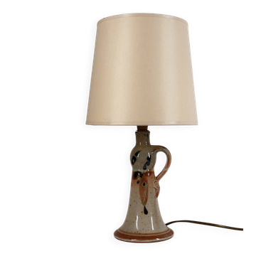 Lampe en grès artisanal signée Blanot, circa 1970